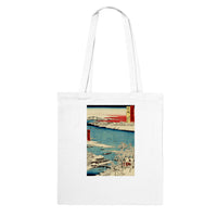 'Musashi: The Sumida River, Morning After Snow' by Hiroshige, 1853 - Tote Bag