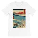 'Musashi: The Sumida River, Morning After Snow' by Hiroshige, 1853 - T-Shirt