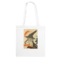 'Hawk And Nestlings In A Pine Tree' (Top Half) by Kuniyoshi, ca. 1840s - Tote Bag