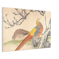 'Golden Pheasant And Peach Blossoms' by Imao Keinen, 1891