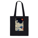 'Drum Bridge and Sunset Hill in Meguro' by Hiroshige, 1856 - Tote Bag