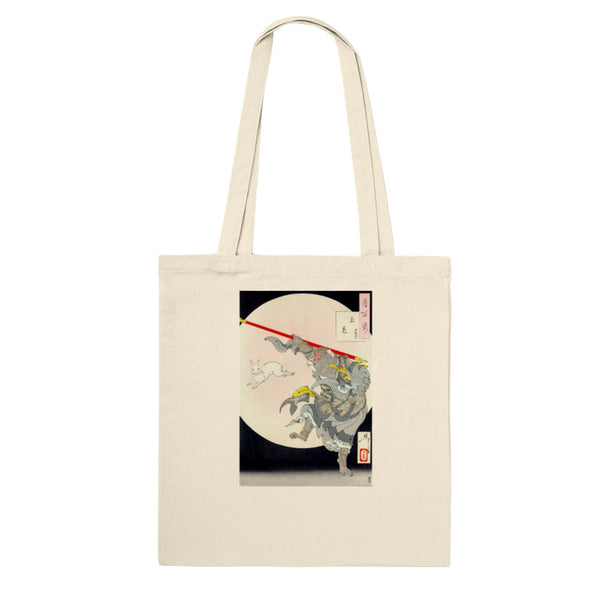'The Monkey King and the Moon Rabbit' by Yoshitoshi, 1889 - Tote Bag