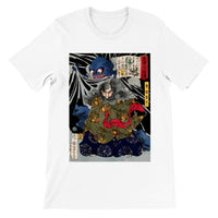 'The Black Cloud Prince Attacked By A Giant Spider' by Yoshitoshi, 1867 - T-Shirt