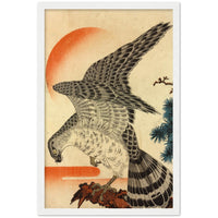 'Hawk And Nestlings In A Pine Tree' (Top Half) by Kuniyoshi, ca. 1840s - Wall Art