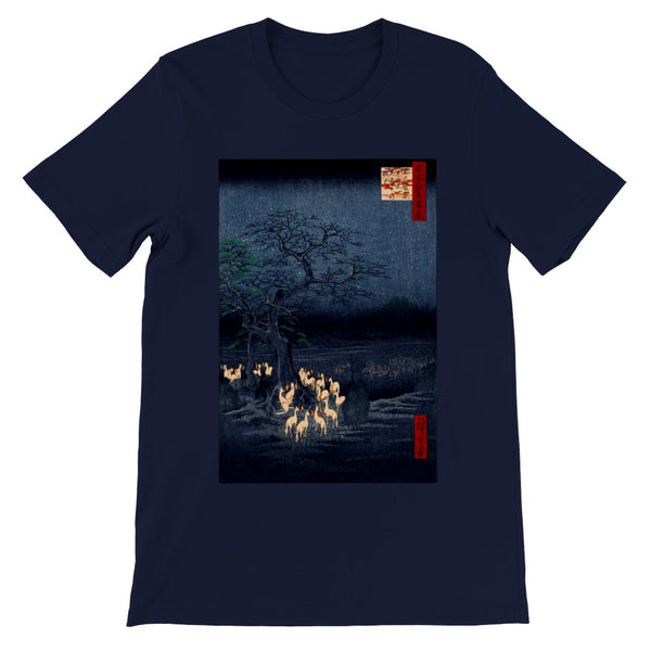'Foxfires On New Year's Eve At The Enoki Tree' by Hiroshige, 1857 - T-Shirts