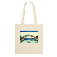 'Under Mannen Bridge at Fukagawa' by Hokusai, ca. 1830 - Tote Bag