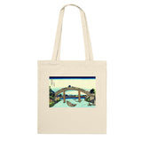 'Under Mannen Bridge at Fukagawa' by Hokusai, ca. 1830 - Tote Bag