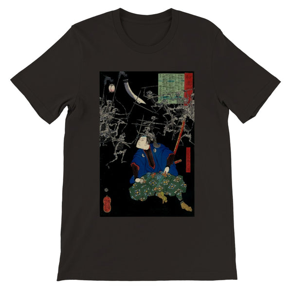 'Taro Mitsukuni Watching Skeletons Battle' by Yoshitoshi, 1865 - T-Shirt