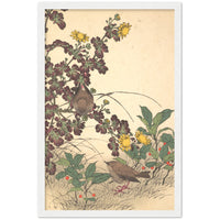 'Two Birds And Chrysanthemums' by Imao Keinen, 1891