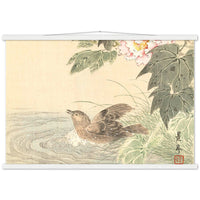 'Bathing Bird With Roses' by Imao Keinen, ca. 1900