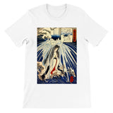 'Hatsuhana Meditating Under The Waterfall', by Kuniyoshi ca. 1842 - T-Shirt