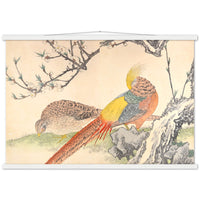 'Golden Pheasant And Peach Blossoms' by Imao Keinen, 1891