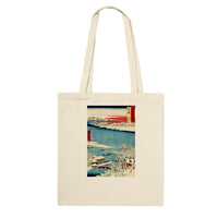 'Musashi: The Sumida River, Morning After Snow' by Hiroshige, 1853 - Tote Bag