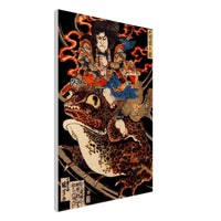 'Tenjiku Tokubei Riding His Fire Toad' by Kuniyoshi, ca. 1828 - Wall Art