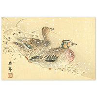 'A Pair Of Ducks In The Snow' by Imao Keinen, 1891