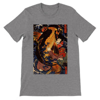 'Saito Oniwakamaru Wrestling A Giant Carp' by Kuniyoshi, ca. 1838 - T-Shirt