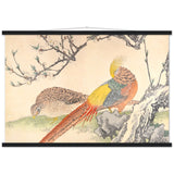 'Golden Pheasant And Peach Blossoms' by Imao Keinen, 1891