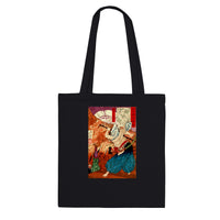 'Oda Nobunaga in Flames at Honno-ji Temple' by Yoshitoshi, 1876 - Tote Bag