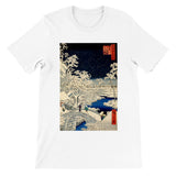 'Drum Bridge and Sunset Hill in Meguro' by Hiroshige, 1856 - T-Shirt