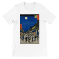 'Night View of Saruwaka Town' by Hiroshige, 1856 - T-Shirt