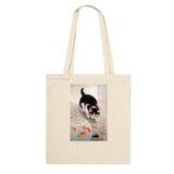 'Cat And Goldfish' by Ohara Koson, 1931 Tote Bag