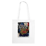 'The Black Cloud Prince Attacked By A Giant Spider' by Yoshitoshi, 1867 - Tote Bag