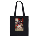 'Sakanoue Tamuramaro in a Rain of Arrows' by Yoshitoshi, 1876 - Tote Bag