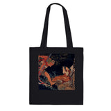 'Kobo Daishi Wards Off A Demon By Reciting The Tantra' by Hokusai, ca. 1840s - Tote Bag