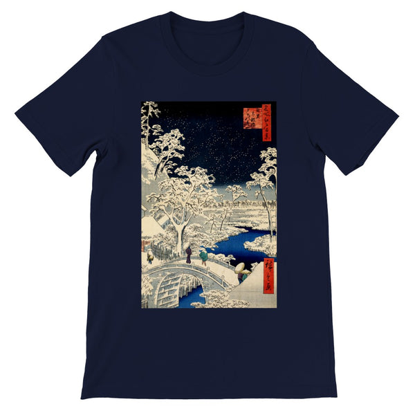 'Drum Bridge and Sunset Hill in Meguro' by Hiroshige, 1856 - T-Shirt