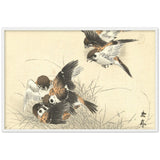 'Five Sparrows Squabbling' by Imao Keinen, 1892