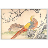 'Golden Pheasant And Peach Blossoms' by Imao Keinen, 1891