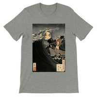 'Benkei Calming The Waves At Daimotsu Bay' by Yoshitoshi, ca. 1885 - T-Shirts