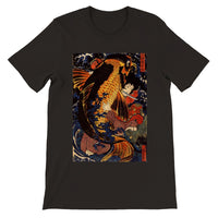 'Saito Oniwakamaru Wrestling A Giant Carp' by Kuniyoshi, ca. 1838 - T-Shirt