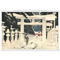 'Heavy Snow at the Toshogu Shrine' in Ueno by Kobayashi Kiyochika, 1879