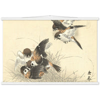 'Five Sparrows Squabbling' by Imao Keinen, 1892