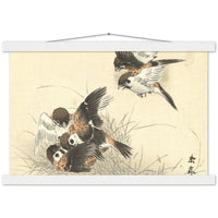 'Five Sparrows Squabbling' by Imao Keinen, 1892