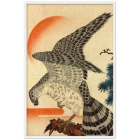 'Hawk And Nestlings In A Pine Tree' (Top Half) by Kuniyoshi, ca. 1840s - Wall Art