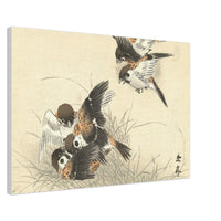 'Five Sparrows Squabbling' by Imao Keinen, 1892