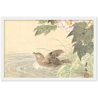 'Bathing Bird With Roses' by Imao Keinen, ca. 1900