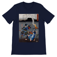 'Juro Sukenari Is Killed By Nitta Shiro Tadatsune' by Hiroshige, ca. 1845 - T-Shirt