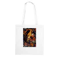 'Saito Oniwakamaru Wrestling A Giant Carp' by Kuniyoshi, ca. 1838 - Tote Bag