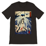 'Hatsuhana Meditating Under The Waterfall', by Kuniyoshi ca. 1842 - T-Shirt