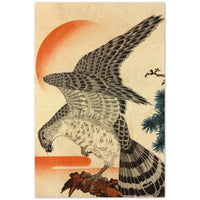 'Hawk And Nestlings In A Pine Tree' (Top Half) by Kuniyoshi, ca. 1840s - Wall Art