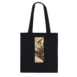 'Hawk And Nestlings In A Pine Tree' (Combined Diptych) by Kuniyoshi, ca. 1840s - Tote Bag