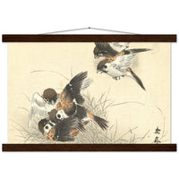 'Five Sparrows Squabbling' by Imao Keinen, 1892