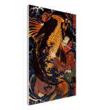 'Saito Oniwakamaru Wrestling A Giant Carp' by Kuniyoshi, ca. 1838 - Wall Art