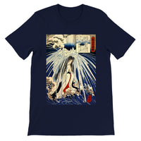 'Hatsuhana Meditating Under The Waterfall', by Kuniyoshi ca. 1842 - T-Shirt