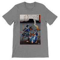 'Juro Sukenari Is Killed By Nitta Shiro Tadatsune' by Hiroshige, ca. 1845 - T-Shirt