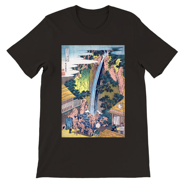 'Roben Waterfall at Mount Oyama in Sagami Province' by Hokusai, ca. 1832 - T-Shirt