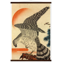 'Hawk And Nestlings In A Pine Tree' (Top Half) by Kuniyoshi, ca. 1840s - Wall Art